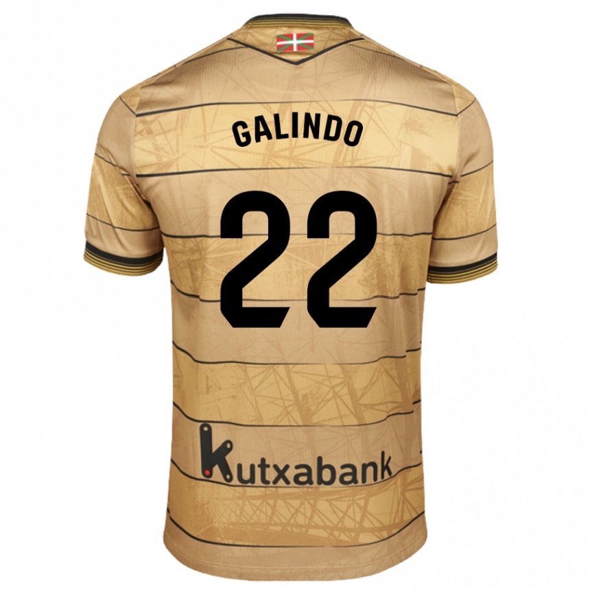 Kinder Fußball Iker Galindo #22 Braun Auswärtstrikot Trikot 2024/25 T-Shirt Luxemburg