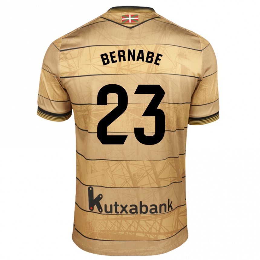 Kinder Fußball Alejandra Bernabé De Santiago #23 Braun Auswärtstrikot Trikot 2024/25 T-Shirt Luxemburg