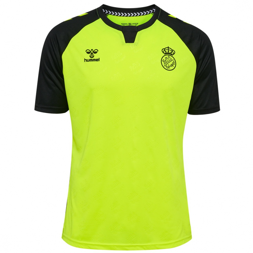 Kinder Fußball Juan Cruz #16 Fluoreszierendes Gelb Schwarz Auswärtstrikot Trikot 2024/25 T-Shirt Luxemburg