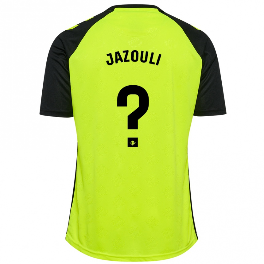 Kinder Fußball Mohamed Jazouli #0 Fluoreszierendes Gelb Schwarz Auswärtstrikot Trikot 2024/25 T-Shirt Luxemburg