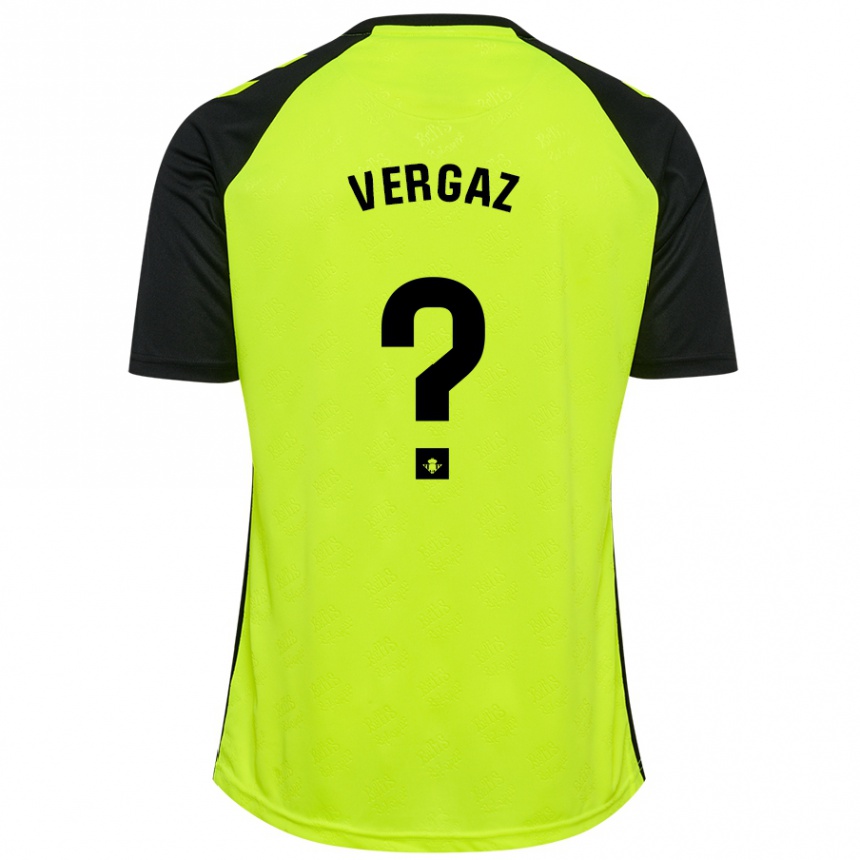 Kinder Fußball Alejandro Vergaz #0 Fluoreszierendes Gelb Schwarz Auswärtstrikot Trikot 2024/25 T-Shirt Luxemburg