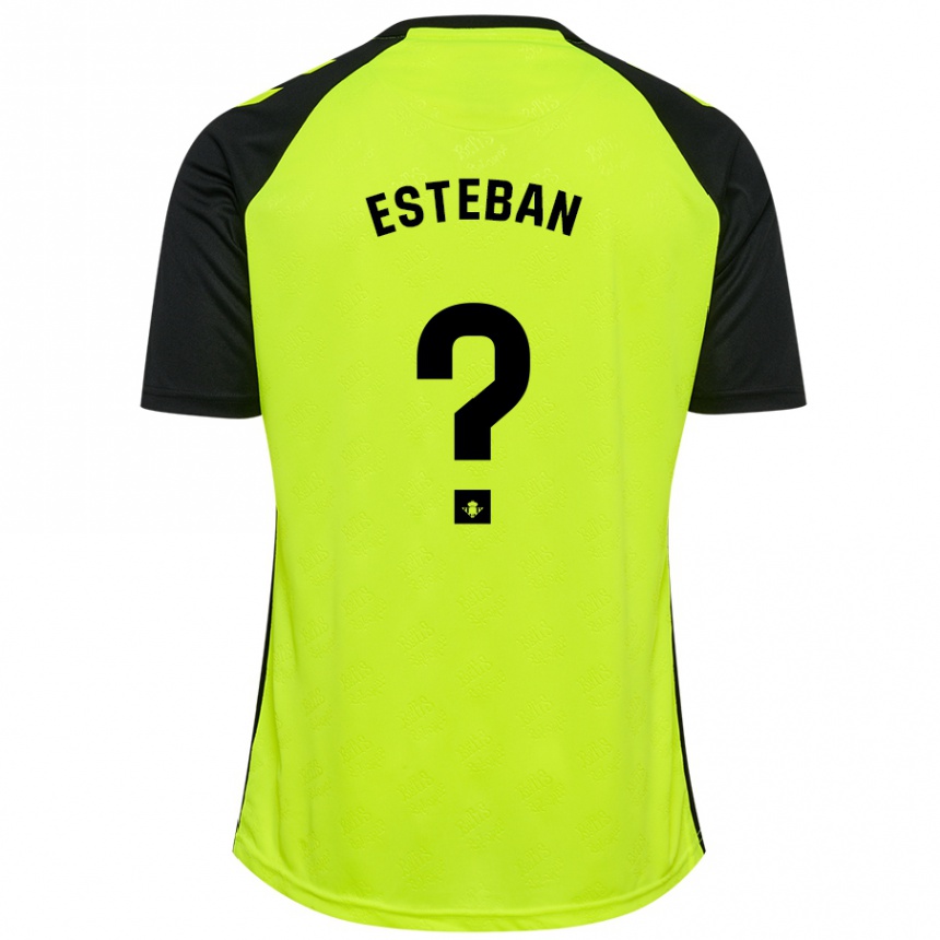 Kinder Fußball Paco Esteban #0 Fluoreszierendes Gelb Schwarz Auswärtstrikot Trikot 2024/25 T-Shirt Luxemburg