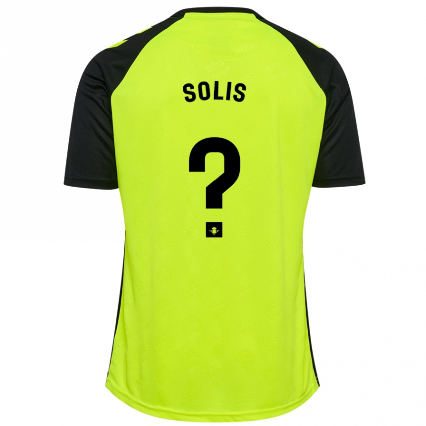 Kinder Fußball Marcos Solís #0 Fluoreszierendes Gelb Schwarz Auswärtstrikot Trikot 2024/25 T-Shirt Luxemburg