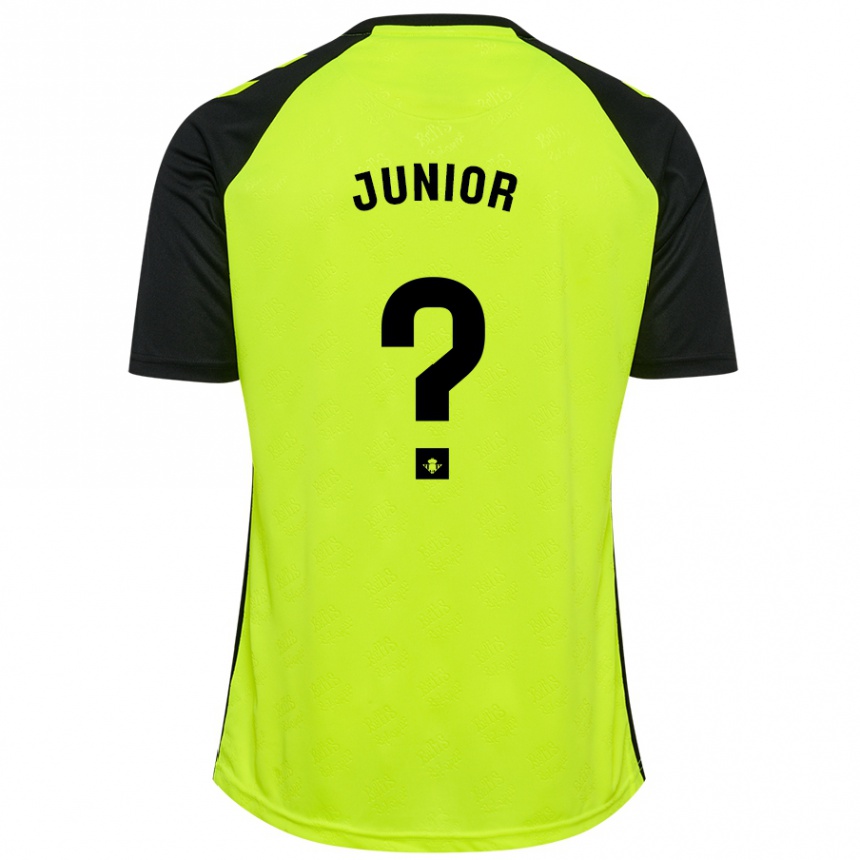 Kinder Fußball Clute Junior #0 Fluoreszierendes Gelb Schwarz Auswärtstrikot Trikot 2024/25 T-Shirt Luxemburg