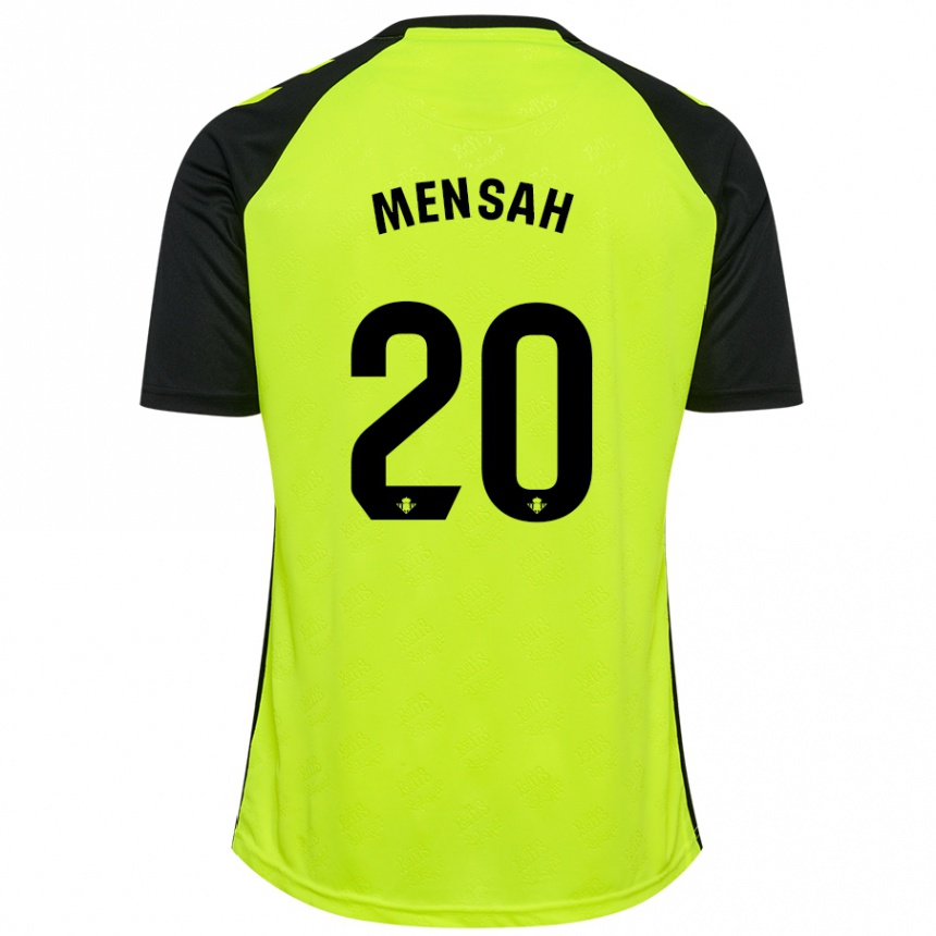 Kinder Fußball Mawuli Mensah #20 Fluoreszierendes Gelb Schwarz Auswärtstrikot Trikot 2024/25 T-Shirt Luxemburg