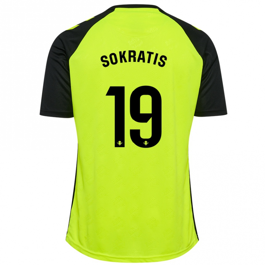 Kinder Fußball Sokratis Papastathopoulos #19 Fluoreszierendes Gelb Schwarz Auswärtstrikot Trikot 2024/25 T-Shirt Luxemburg