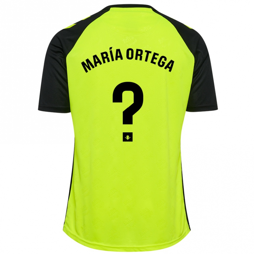 Kinder Fußball José María Ortega #0 Fluoreszierendes Gelb Schwarz Auswärtstrikot Trikot 2024/25 T-Shirt Luxemburg