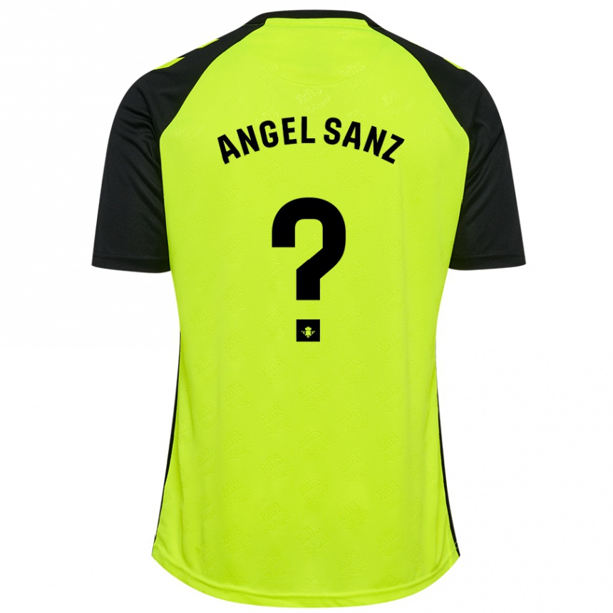 Kinder Fußball Miguel Ángel Sanz #0 Fluoreszierendes Gelb Schwarz Auswärtstrikot Trikot 2024/25 T-Shirt Luxemburg