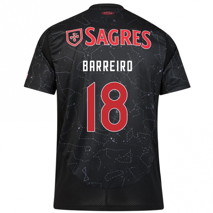 Kinder Fußball Leandro Barreiro #18 Schwarz Rot Auswärtstrikot Trikot 2024/25 T-Shirt Luxemburg