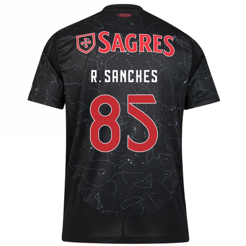 Kinder Fußball Renato Sanches #85 Schwarz Rot Auswärtstrikot Trikot 2024/25 T-Shirt Luxemburg