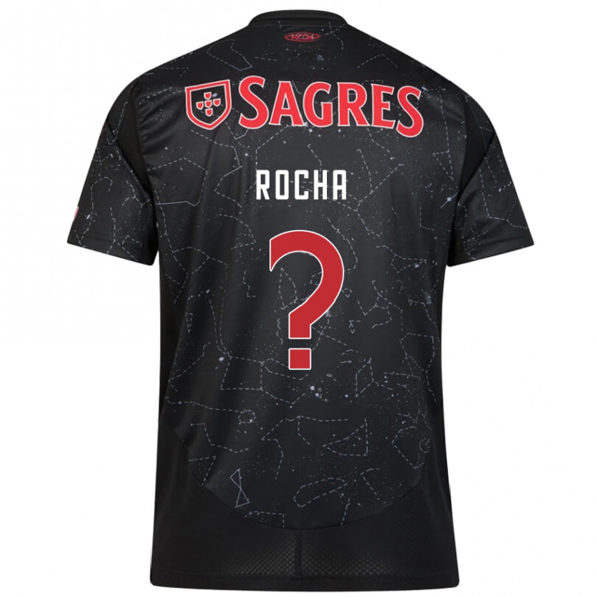 Kinder Fußball Diogo Rocha #0 Schwarz Rot Auswärtstrikot Trikot 2024/25 T-Shirt Luxemburg