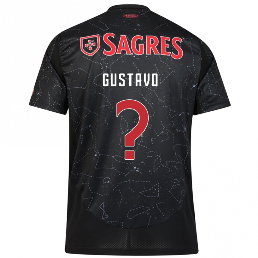 Kinder Fußball Gustavo Ferreira #0 Schwarz Rot Auswärtstrikot Trikot 2024/25 T-Shirt Luxemburg