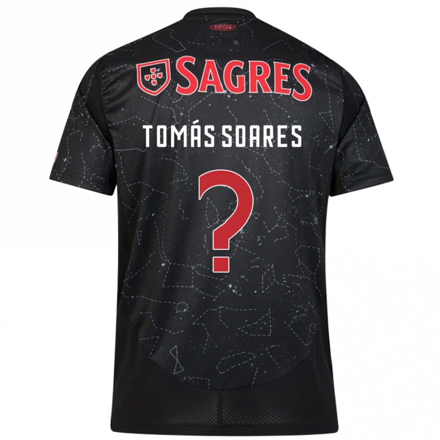 Kinder Fußball Tomás Soares #0 Schwarz Rot Auswärtstrikot Trikot 2024/25 T-Shirt Luxemburg