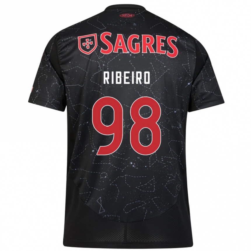 Kinder Fußball Ricardo Ribeiro #98 Schwarz Rot Auswärtstrikot Trikot 2024/25 T-Shirt Luxemburg