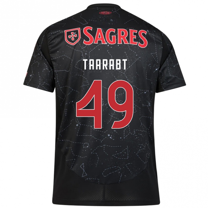 Kinder Fußball Adel Taarabt #49 Schwarz Rot Auswärtstrikot Trikot 2024/25 T-Shirt Luxemburg