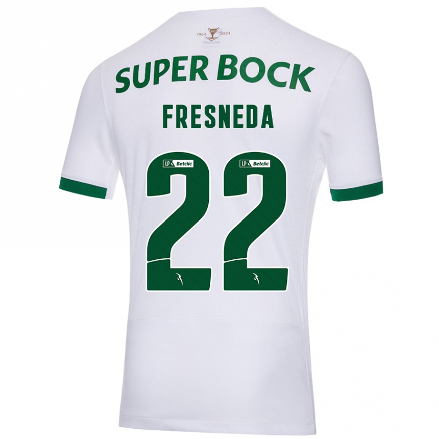 Kinder Fußball Iván Fresneda #22 Weiß Grün Auswärtstrikot Trikot 2024/25 T-Shirt Luxemburg