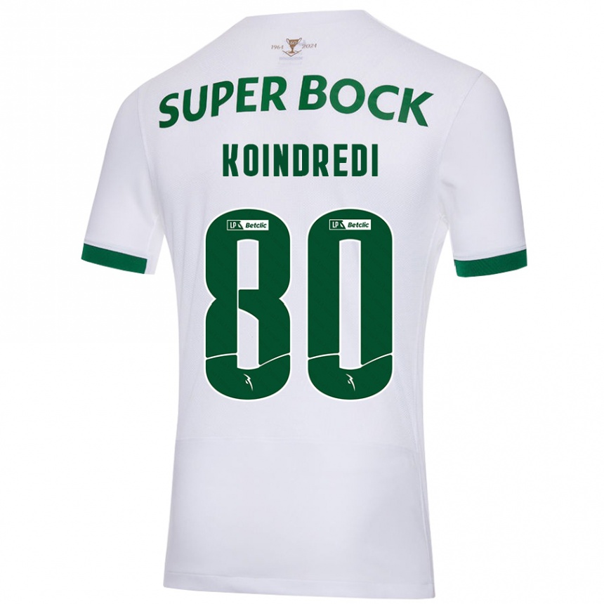 Kinder Fußball Koba Koindredi #80 Weiß Grün Auswärtstrikot Trikot 2024/25 T-Shirt Luxemburg