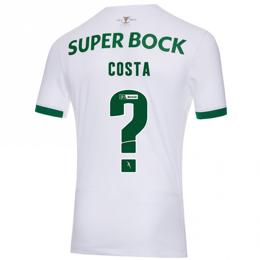 Kinder Fußball Daniel Costa #0 Weiß Grün Auswärtstrikot Trikot 2024/25 T-Shirt Luxemburg