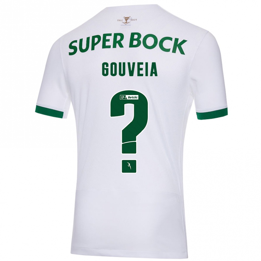 Kinder Fußball Miguel Gouveia #0 Weiß Grün Auswärtstrikot Trikot 2024/25 T-Shirt Luxemburg