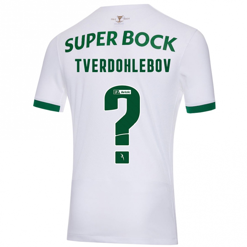 Kinder Fußball Alex Tverdohlebov #0 Weiß Grün Auswärtstrikot Trikot 2024/25 T-Shirt Luxemburg