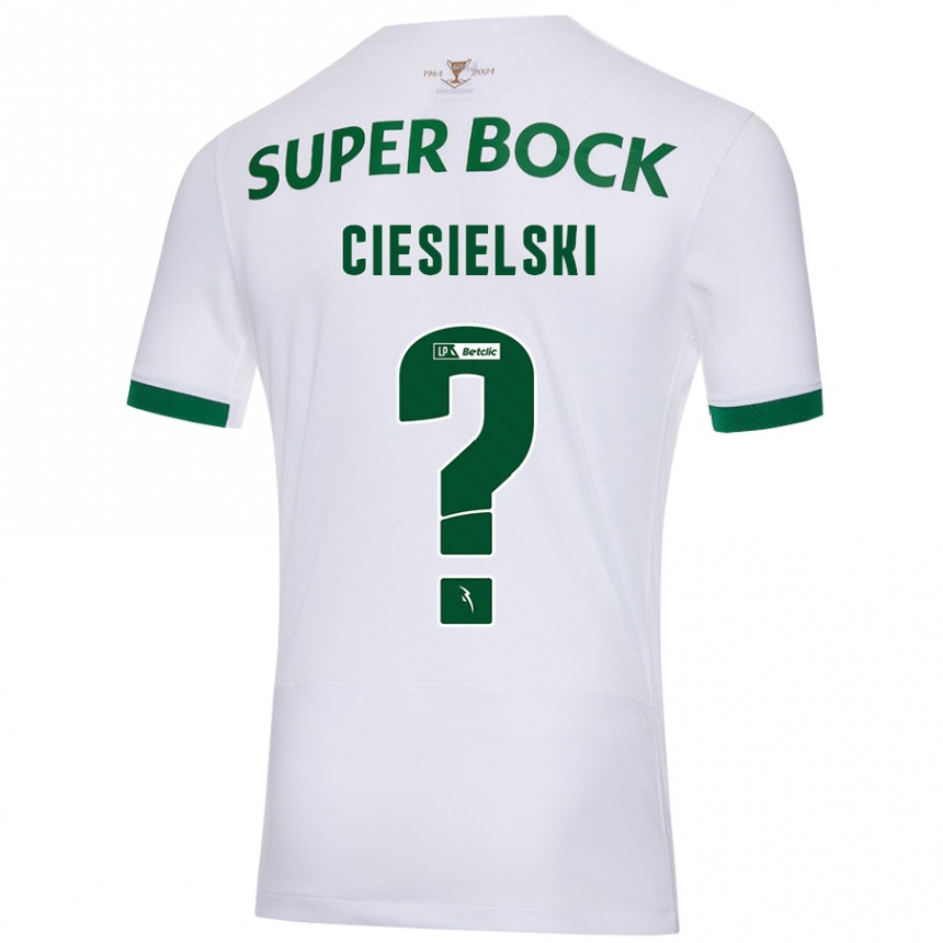 Kinder Fußball Daniel Ciesielski #0 Weiß Grün Auswärtstrikot Trikot 2024/25 T-Shirt Luxemburg