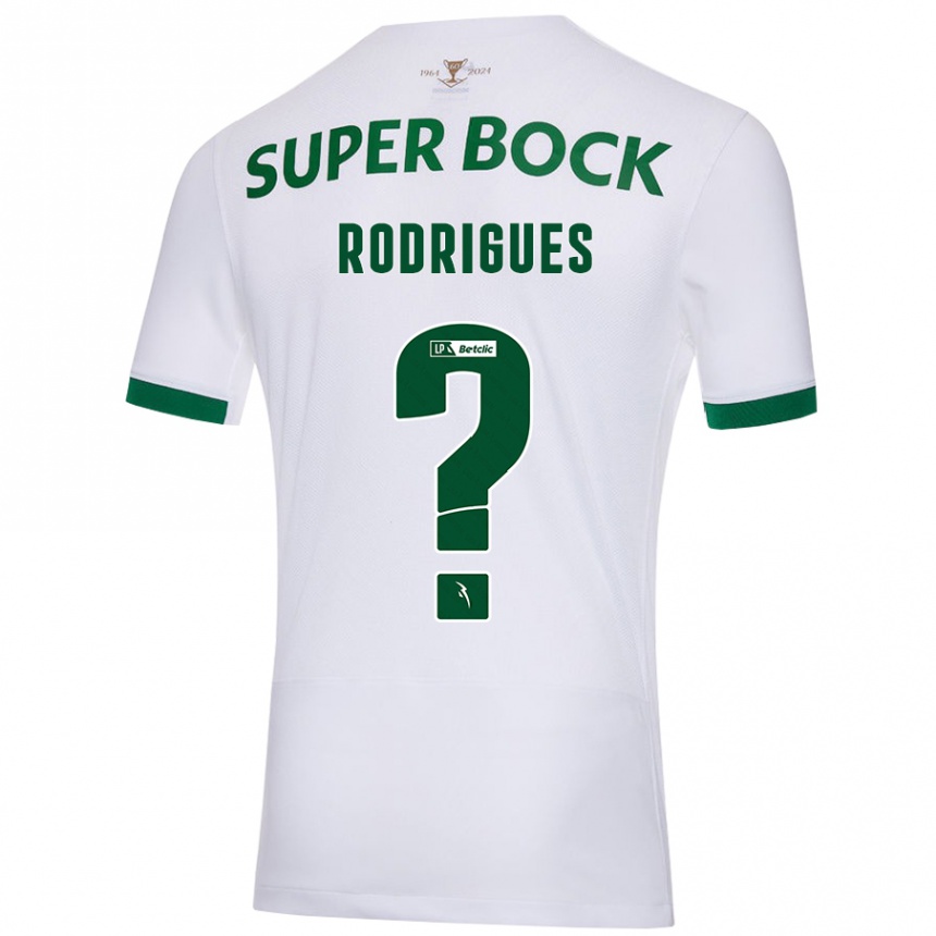 Kinder Fußball João Rodrigues #0 Weiß Grün Auswärtstrikot Trikot 2024/25 T-Shirt Luxemburg