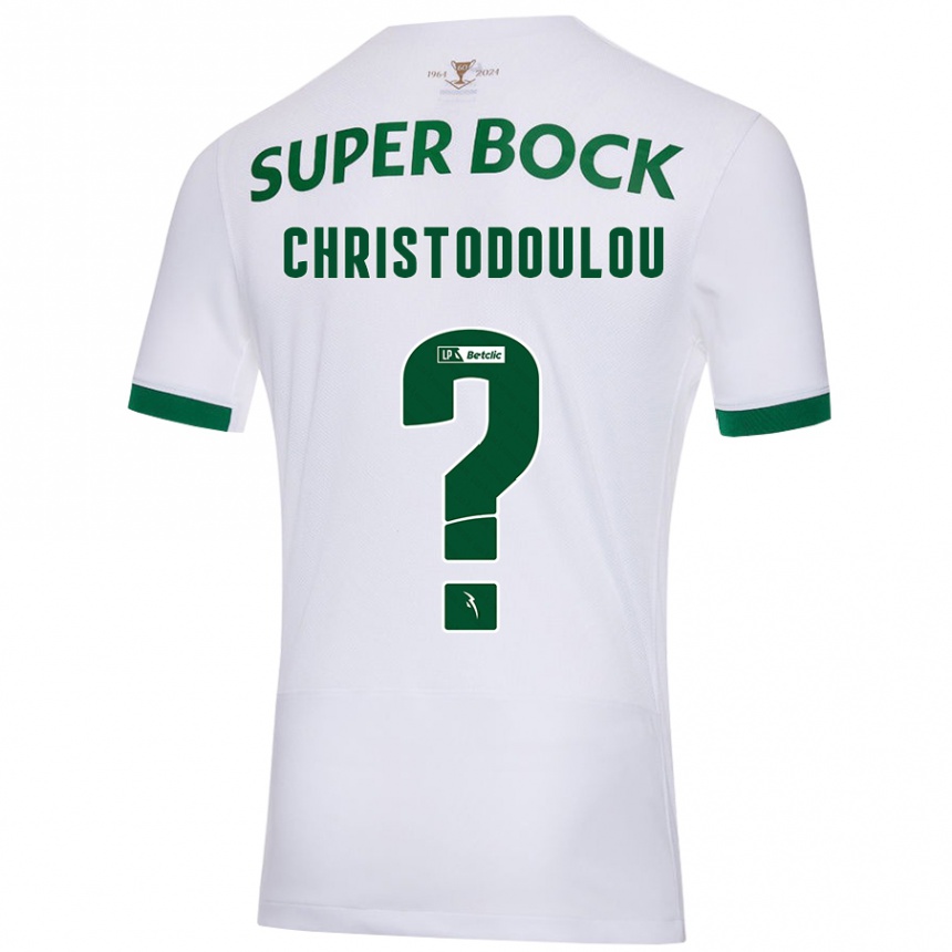 Kinder Fußball Argyris Christodoulou #0 Weiß Grün Auswärtstrikot Trikot 2024/25 T-Shirt Luxemburg