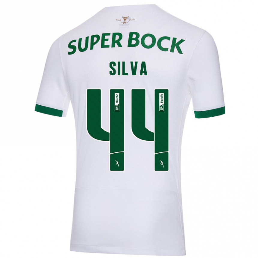 Kinder Fußball Pedro Silva #44 Weiß Grün Auswärtstrikot Trikot 2024/25 T-Shirt Luxemburg