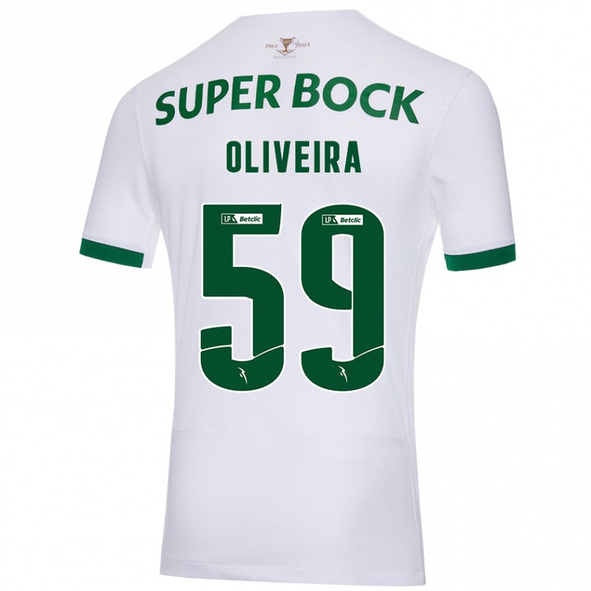 Kinder Fußball Kauã Oliveira #59 Weiß Grün Auswärtstrikot Trikot 2024/25 T-Shirt Luxemburg