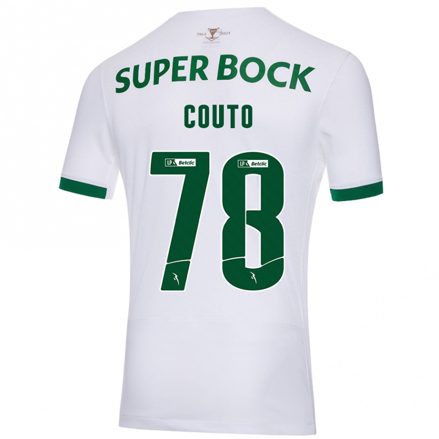 Kinder Fußball Mauro Couto #78 Weiß Grün Auswärtstrikot Trikot 2024/25 T-Shirt Luxemburg