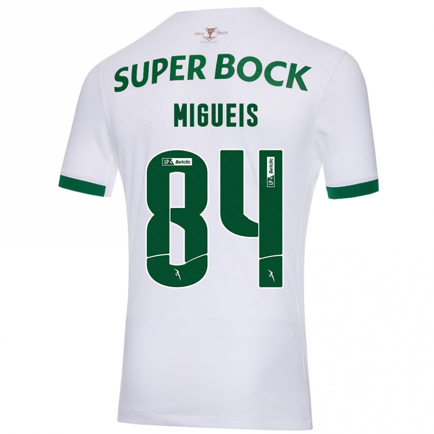 Kinder Fußball Pedro Miguéis #84 Weiß Grün Auswärtstrikot Trikot 2024/25 T-Shirt Luxemburg