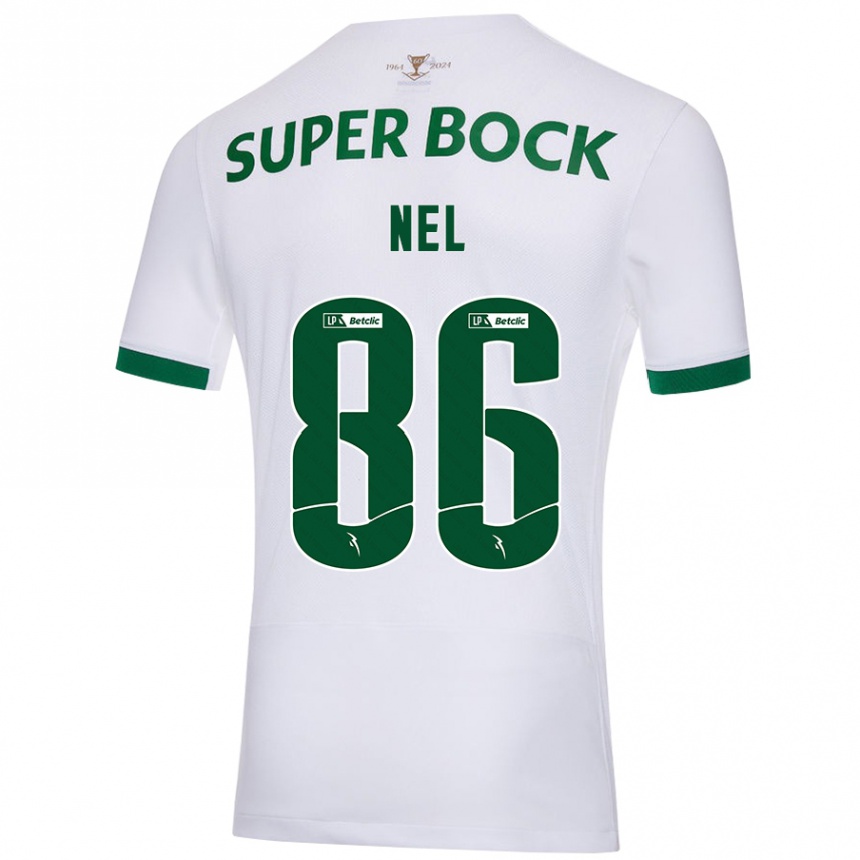 Kinder Fußball Rafael Nel #86 Weiß Grün Auswärtstrikot Trikot 2024/25 T-Shirt Luxemburg