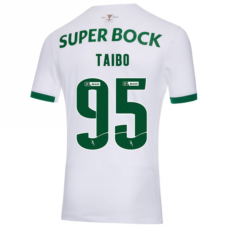 Kinder Fußball Lucas Taibo #95 Weiß Grün Auswärtstrikot Trikot 2024/25 T-Shirt Luxemburg