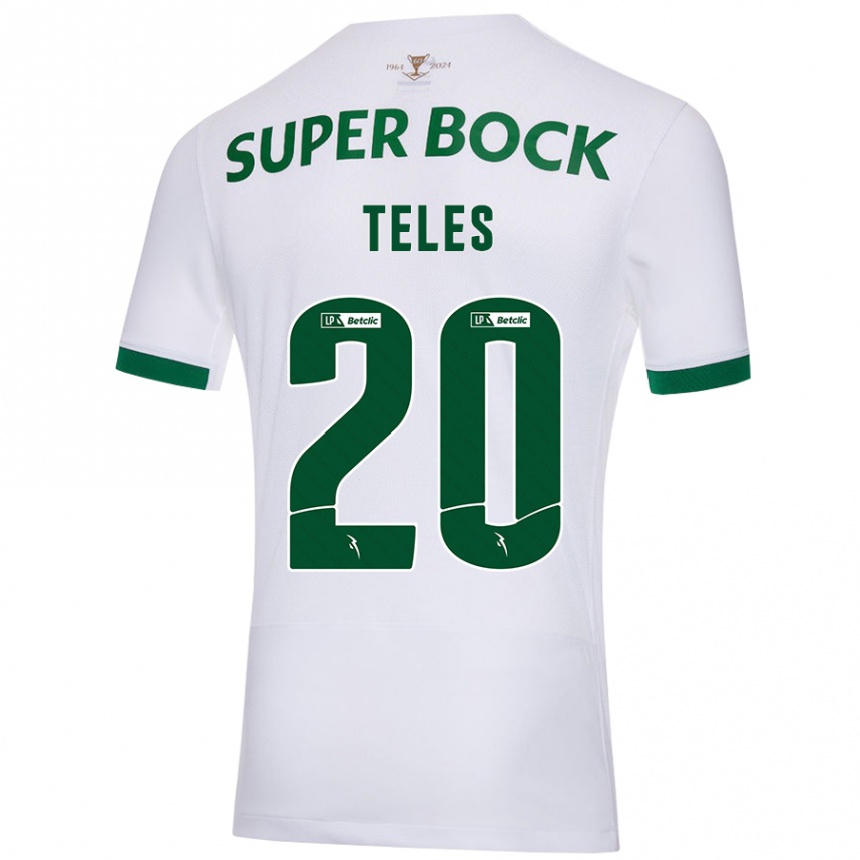 Kinder Fußball Ana Isabel Teles #20 Weiß Grün Auswärtstrikot Trikot 2024/25 T-Shirt Luxemburg