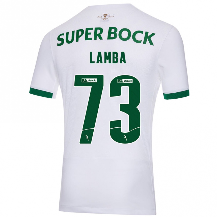 Kinder Fußball Chico Lamba #73 Weiß Grün Auswärtstrikot Trikot 2024/25 T-Shirt Luxemburg