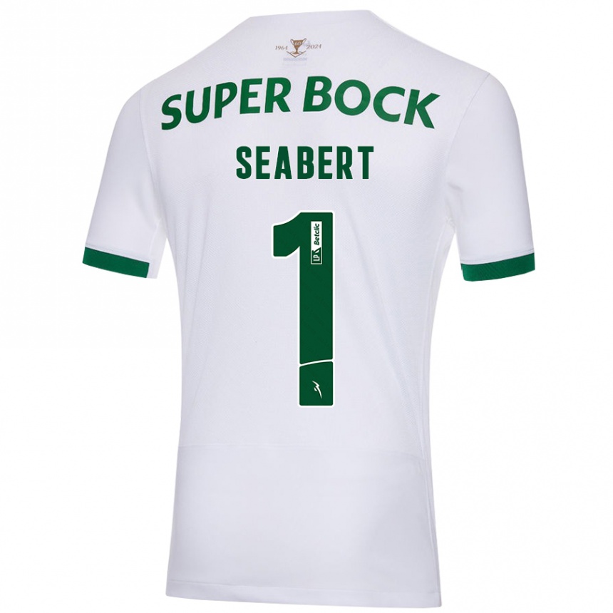 Kinder Fußball Hannah Grace Seabert #1 Weiß Grün Auswärtstrikot Trikot 2024/25 T-Shirt Luxemburg