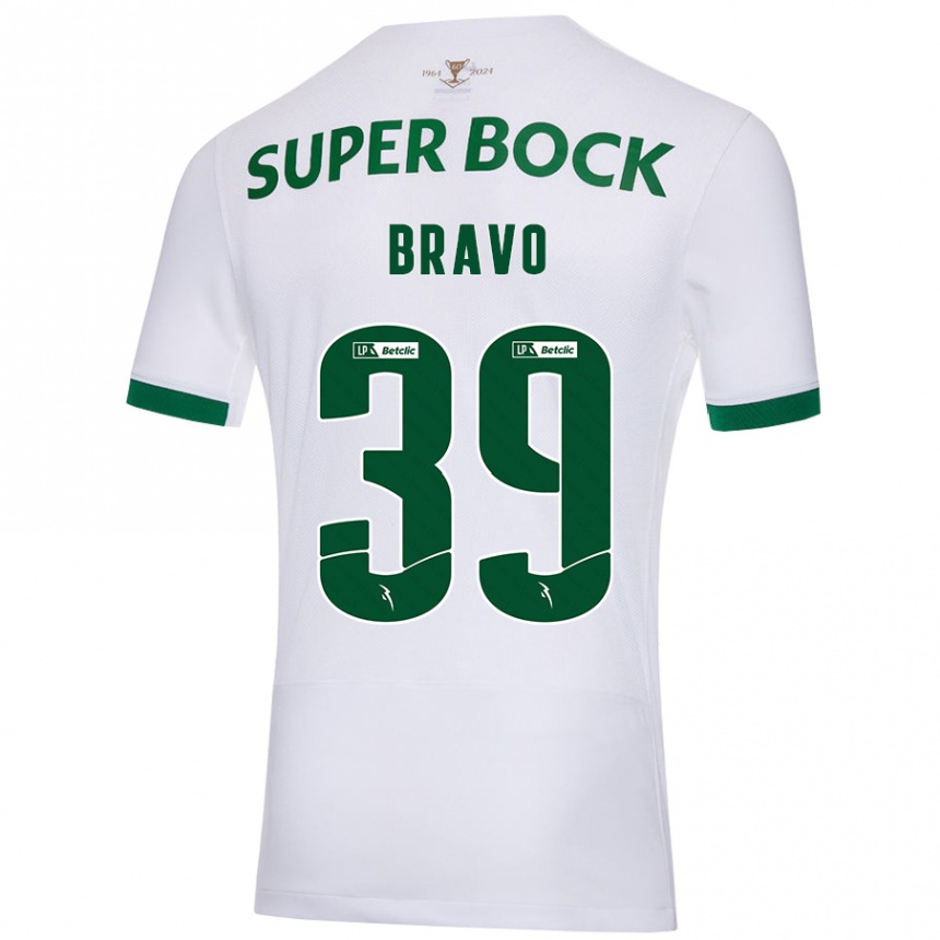 Kinder Fußball Bravo #39 Weiß Grün Auswärtstrikot Trikot 2024/25 T-Shirt Luxemburg