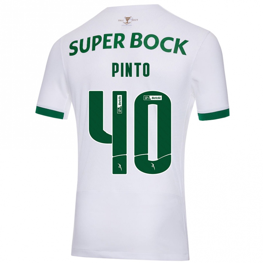 Kinder Fußball Rita Pinto De Almeida #40 Weiß Grün Auswärtstrikot Trikot 2024/25 T-Shirt Luxemburg