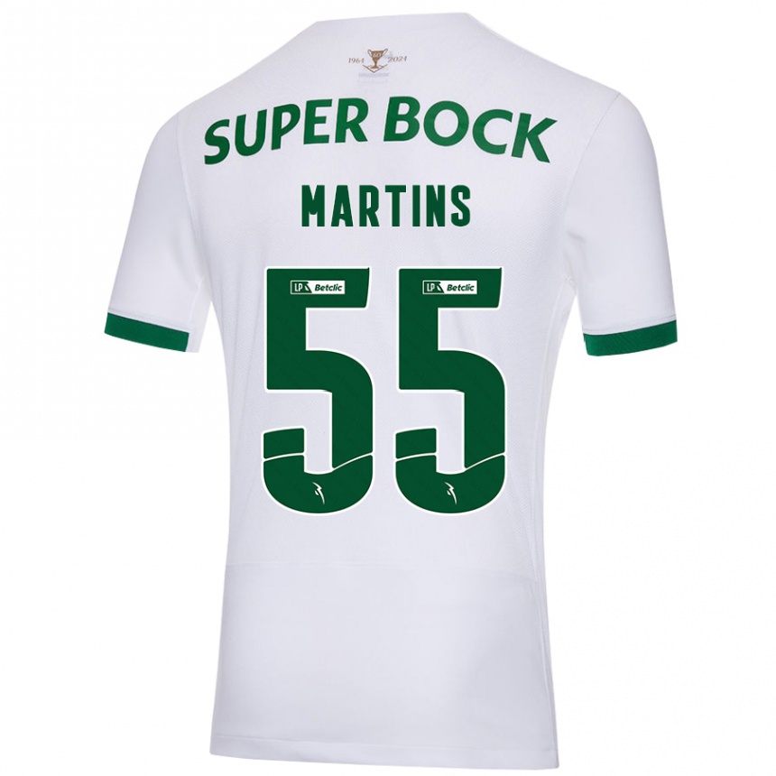 Kinder Fußball Carolina Martins #55 Weiß Grün Auswärtstrikot Trikot 2024/25 T-Shirt Luxemburg