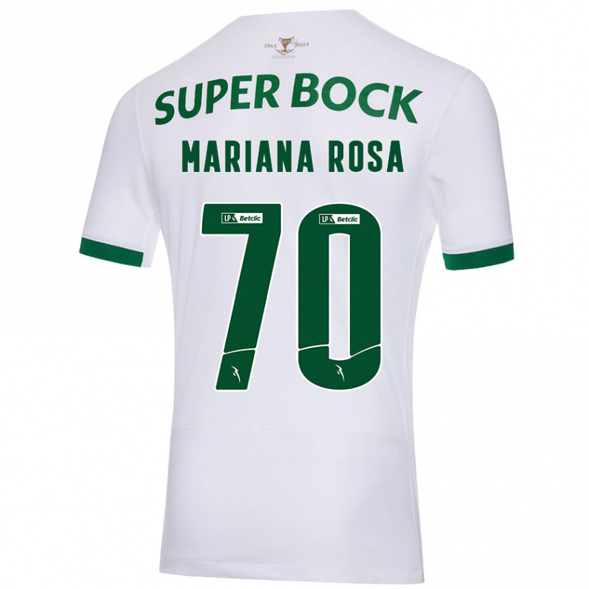 Kinder Fußball Mariana Silva Pinto Vilaça Da Rosa #70 Weiß Grün Auswärtstrikot Trikot 2024/25 T-Shirt Luxemburg