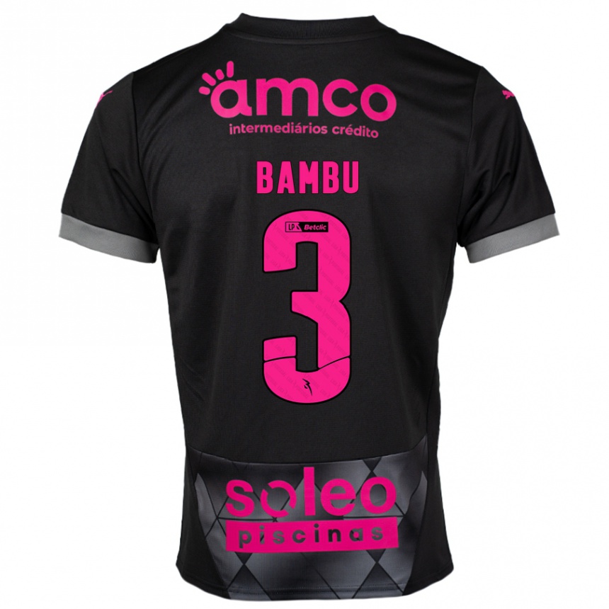 Kinder Fußball Robson Bambu #3 Schwarz Rosa Auswärtstrikot Trikot 2024/25 T-Shirt Luxemburg