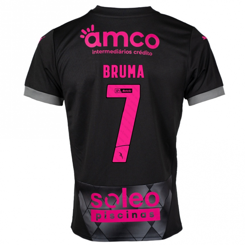 Kinder Fußball Bruma #7 Schwarz Rosa Auswärtstrikot Trikot 2024/25 T-Shirt Luxemburg