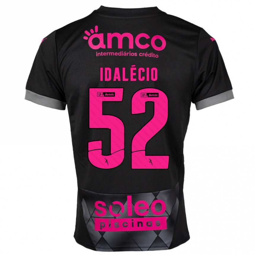 Kinder Fußball Idalécio #52 Schwarz Rosa Auswärtstrikot Trikot 2024/25 T-Shirt Luxemburg