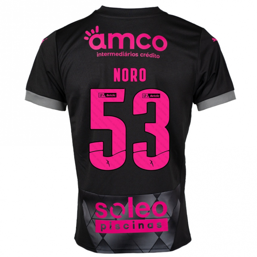 Kinder Fußball Jonatás Noro #53 Schwarz Rosa Auswärtstrikot Trikot 2024/25 T-Shirt Luxemburg