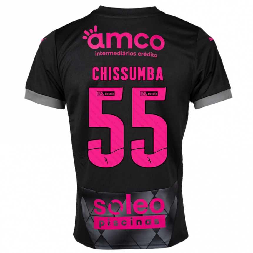 Kinder Fußball Chissumba #55 Schwarz Rosa Auswärtstrikot Trikot 2024/25 T-Shirt Luxemburg