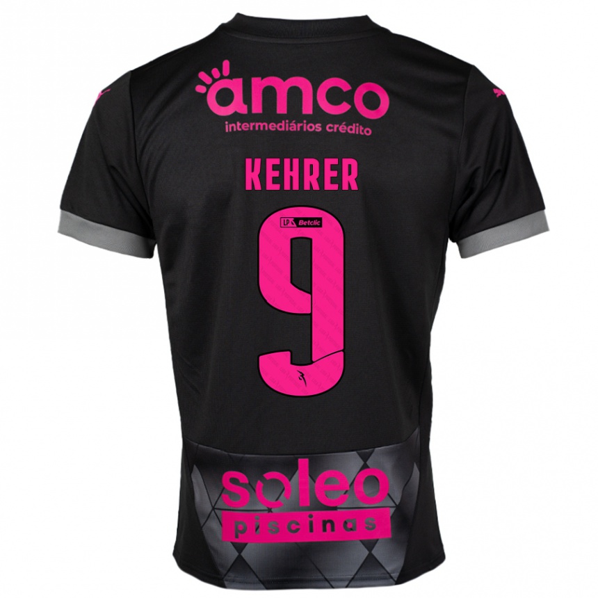 Kinder Fußball Caroline Kehrer #9 Schwarz Rosa Auswärtstrikot Trikot 2024/25 T-Shirt Luxemburg