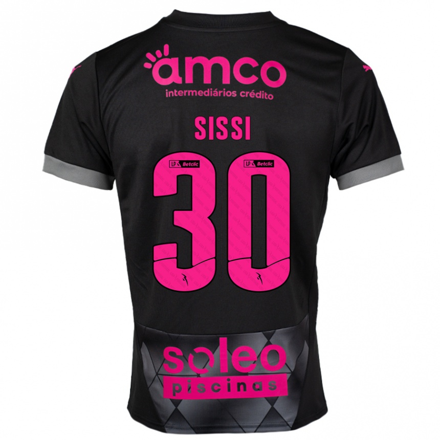 Kinder Fußball Sissi #30 Schwarz Rosa Auswärtstrikot Trikot 2024/25 T-Shirt Luxemburg