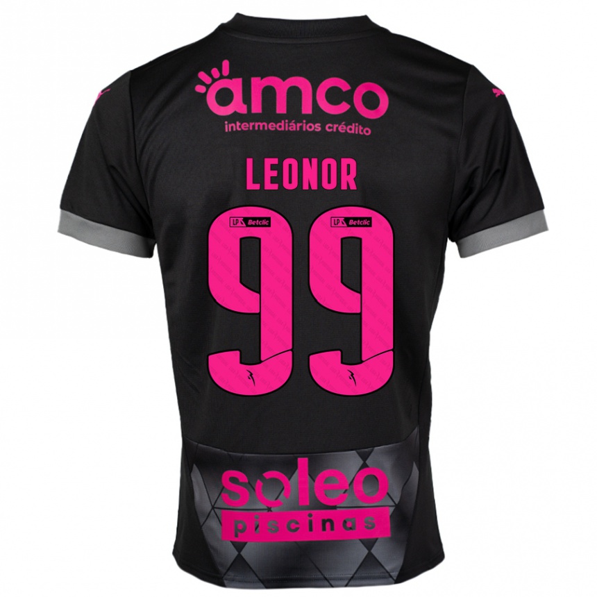 Kinder Fußball Maria Leonor #99 Schwarz Rosa Auswärtstrikot Trikot 2024/25 T-Shirt Luxemburg