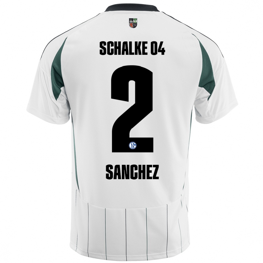 Kinder Fußball Felipe Sánchez #2 Weiß Grün Auswärtstrikot Trikot 2024/25 T-Shirt Luxemburg