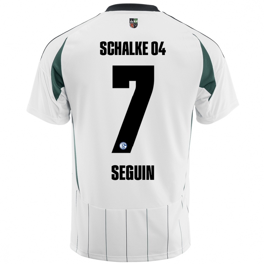 Kinder Fußball Paul Seguin #7 Weiß Grün Auswärtstrikot Trikot 2024/25 T-Shirt Luxemburg